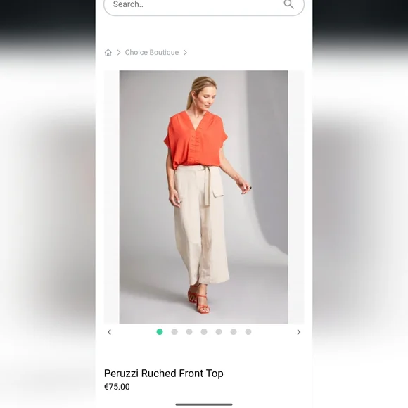 Peruzzi Orange Rouched Front Top - Picture 1 of 5